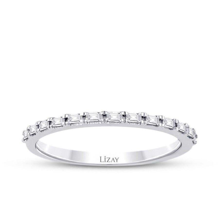 0.12 ct. Diamant Baguette Halb-Eternity Ring