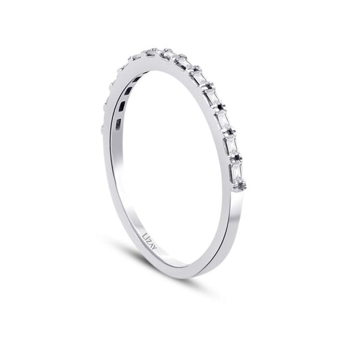 0,12 ct. Diamant Baguette Halb-Memoire-Ring