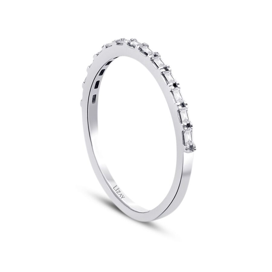 0.12 ct. Diamant Baguette Halb-Eternity Ring