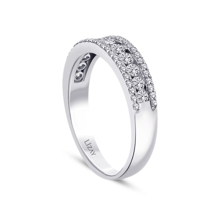 0,63 ct. Diamant Halb-Memoire-Ring