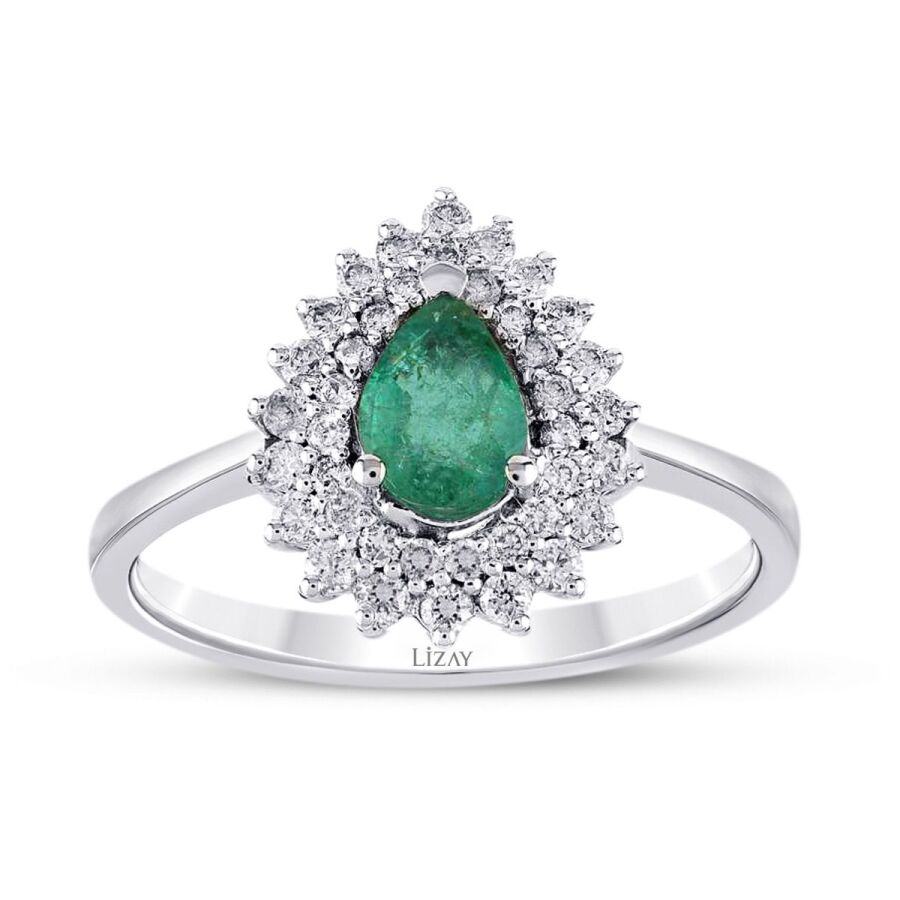 0.91 ct. Diamant Smaragd Ring