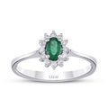0,35 ct. Diamant Smaragd Ring