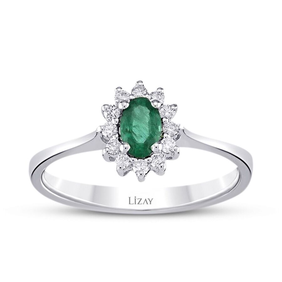 0.35 ct. Diamant Smaragd Ring