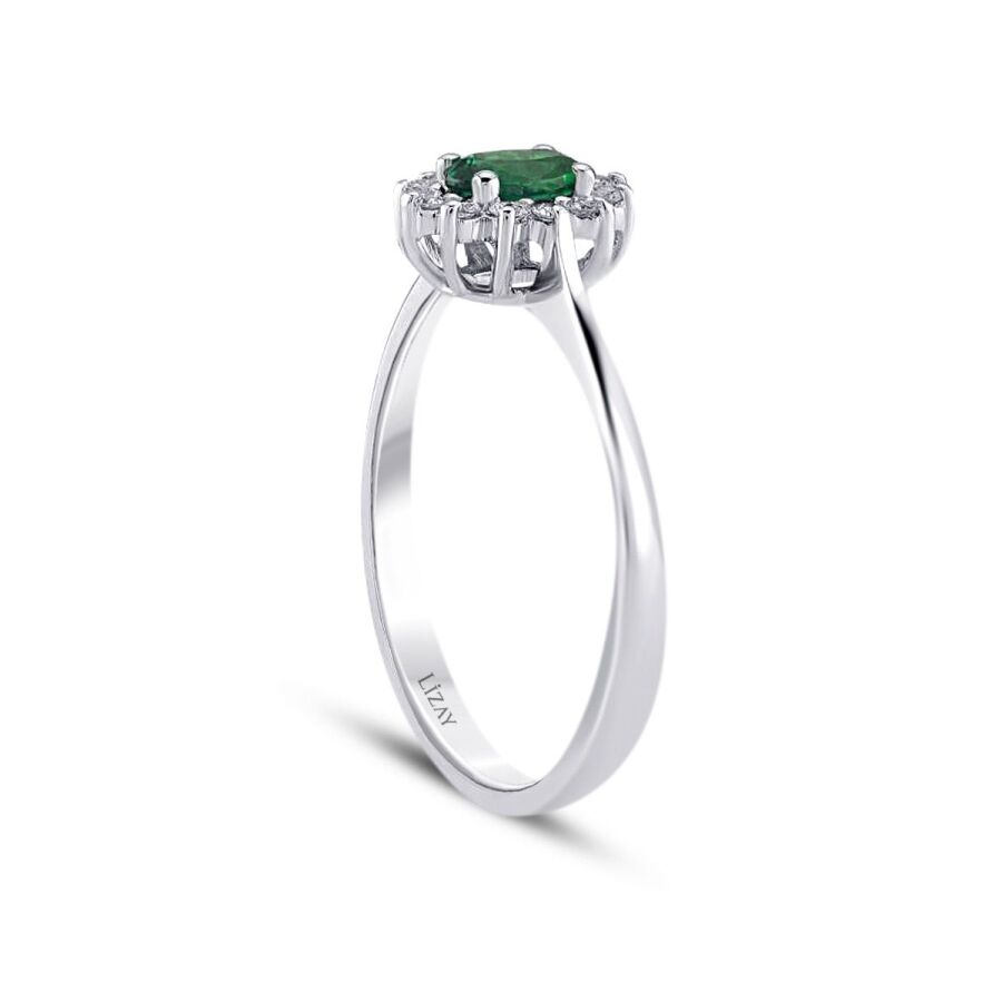 0.35 ct. Diamant Smaragd Ring