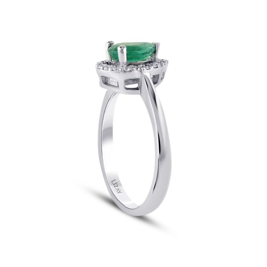 0,54 ct. Diamant Smaragd Ring