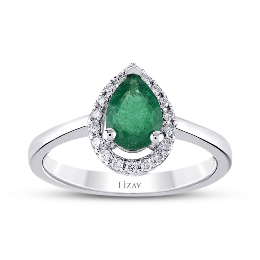 0,54 ct. Diamant Smaragd Ring