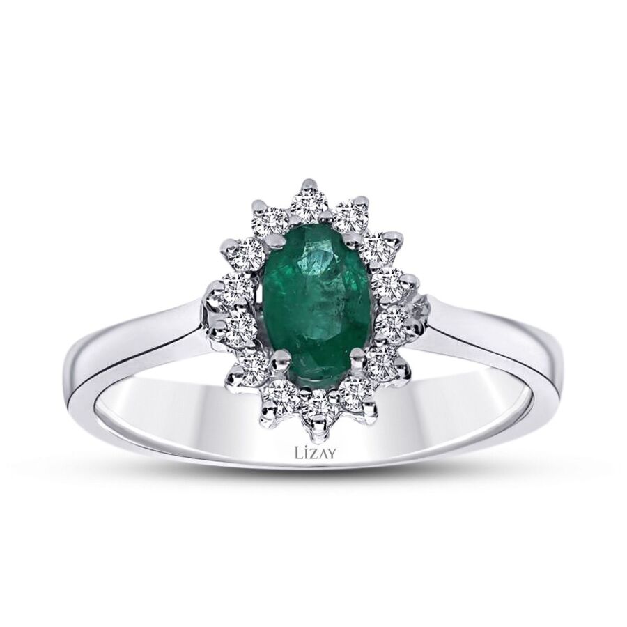 0.65 ct. Diamant Smaragd Ring