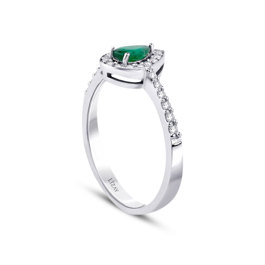 0,61 ct. Diamant Smaragd Ring
