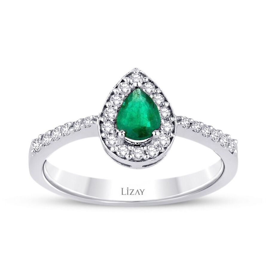 0.61 ct. Diamant Smaragd Ring