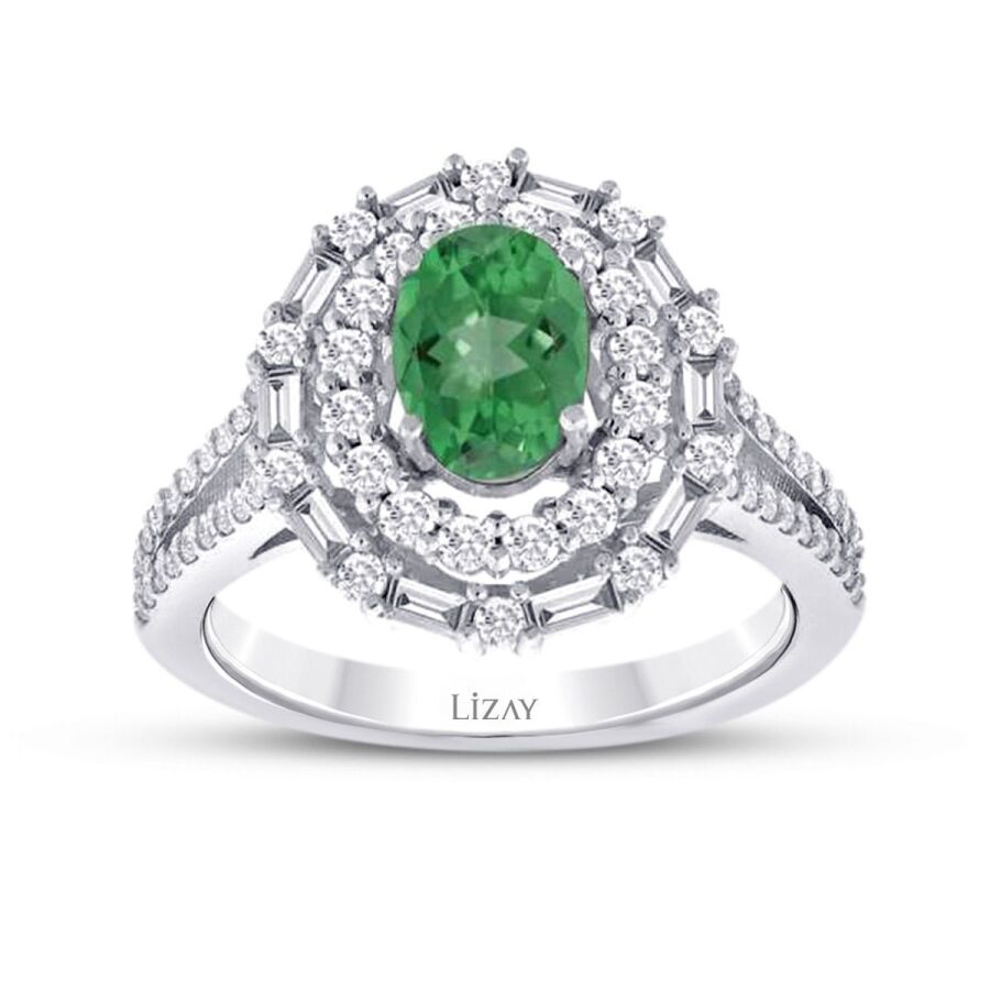0,85 ct. Diamant Smaragd Ring