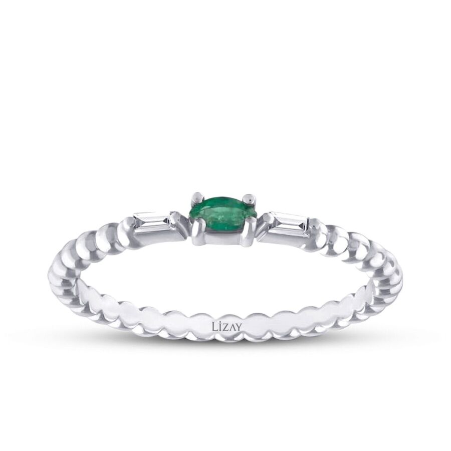 0.13 ct. Diamant Smaragd Ring