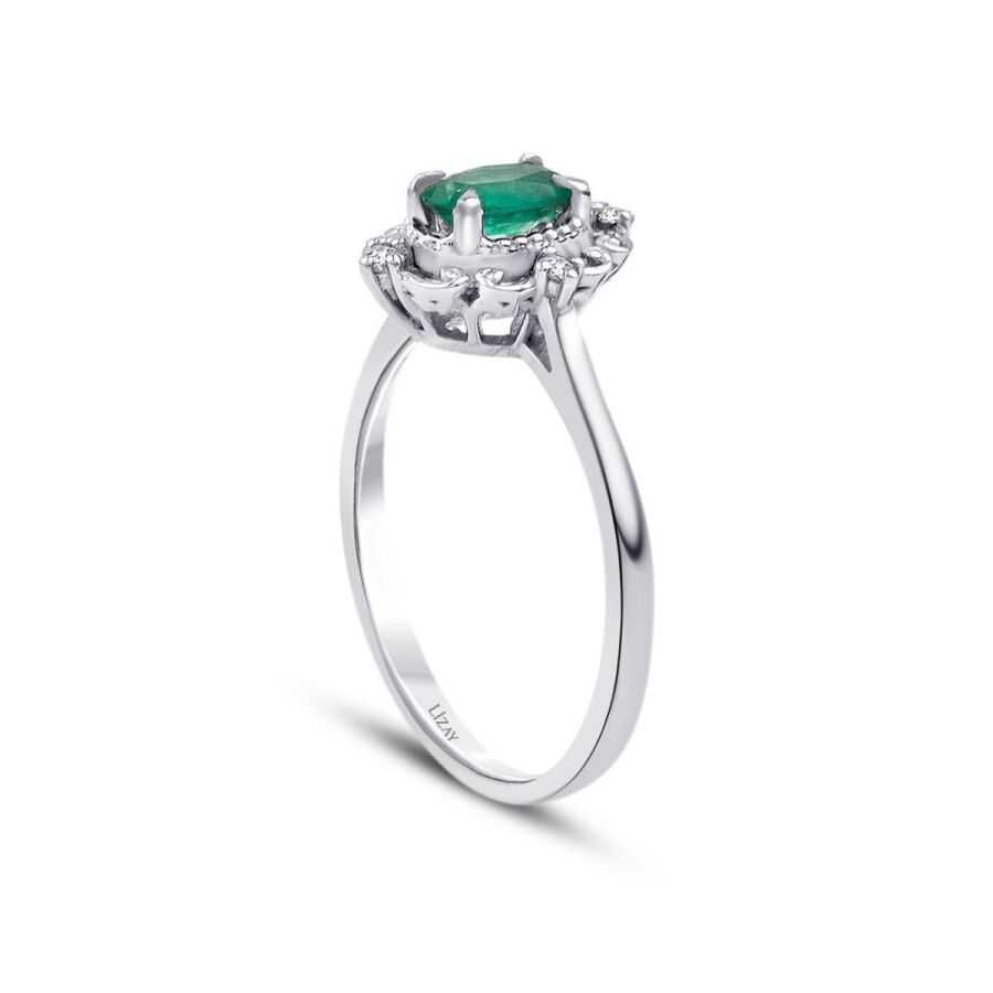 0.35 ct. Diamant Smaragd Ring
