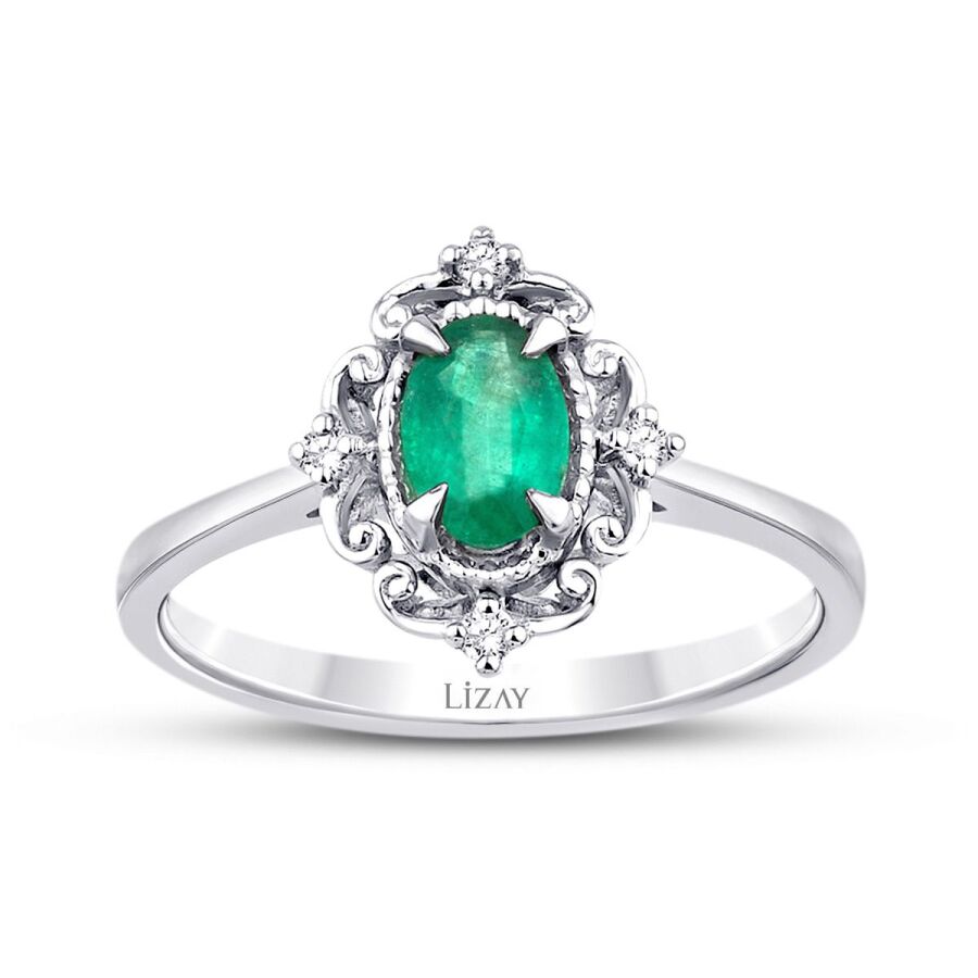 0.35 ct. Diamant Smaragd Ring