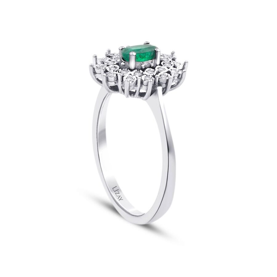 0.36 ct. Diamant Smaragd Ring