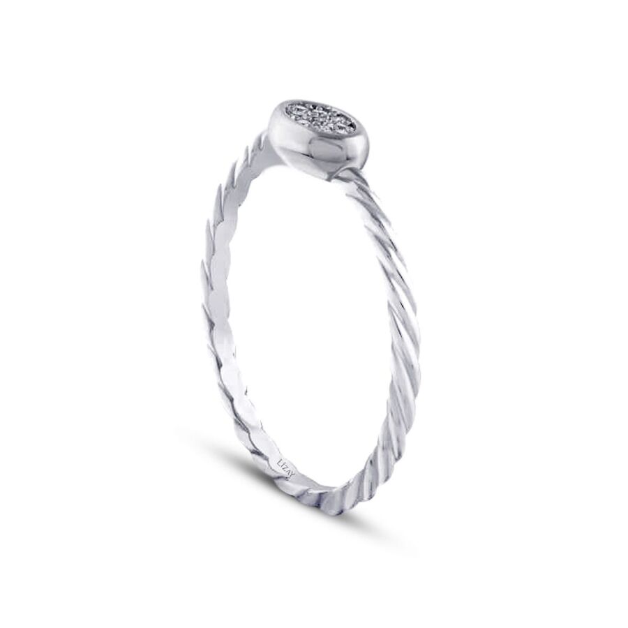0,04 ct. Diamant Ring mit Twist-Design