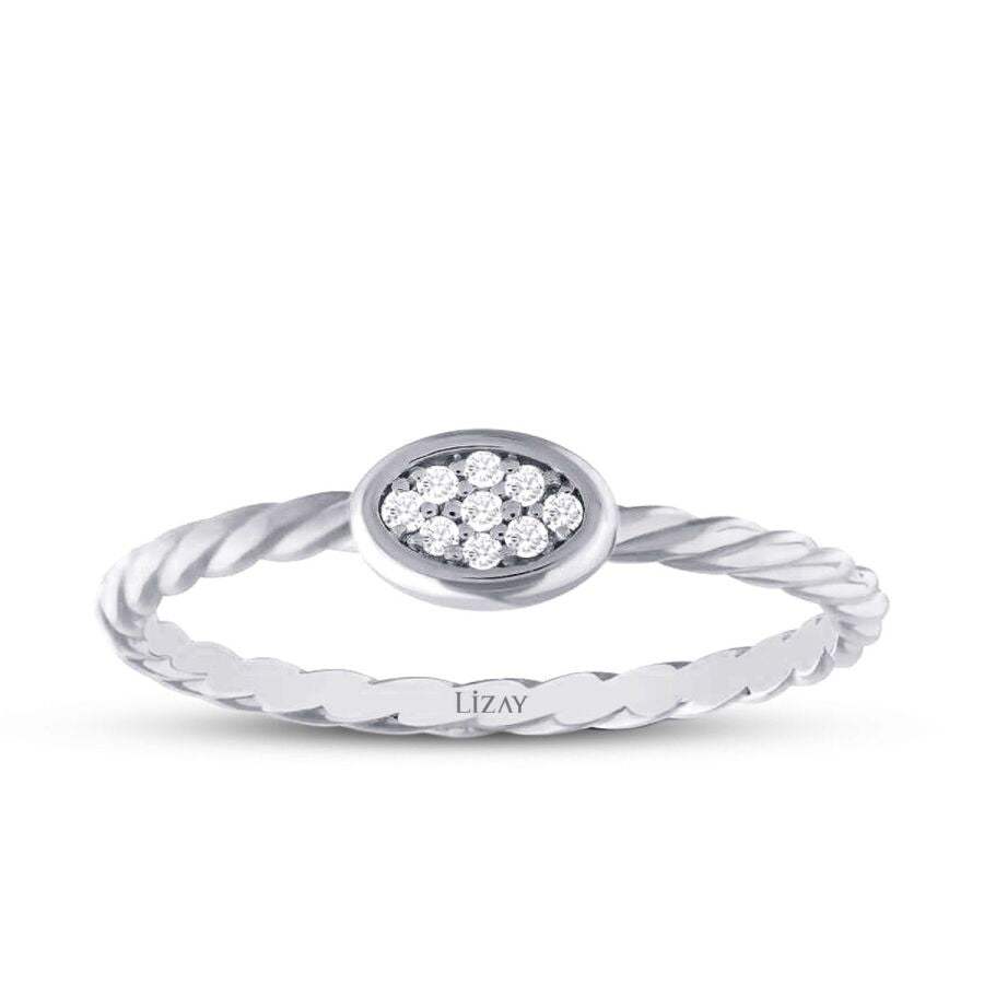 0,04 ct. Diamant Ring mit Twist-Design