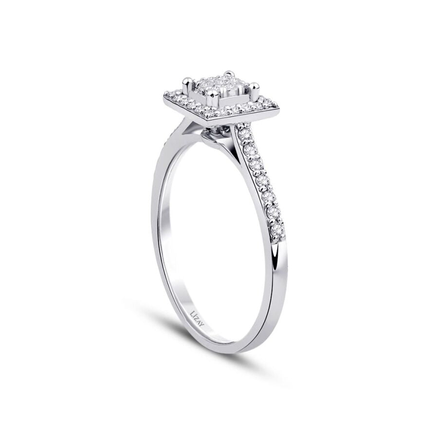 0.25 ct. Diamant Quadratische Ring