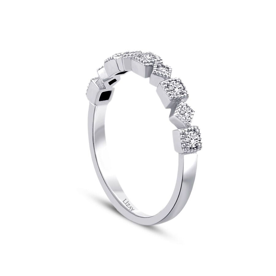 0,25 ct. Diamant Neun Stein Ring