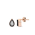 0,04 ct. Diamant Tropfen Rose Ohrringe