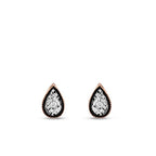 0,04 ct. Diamant Tropfen Rose Ohrringe