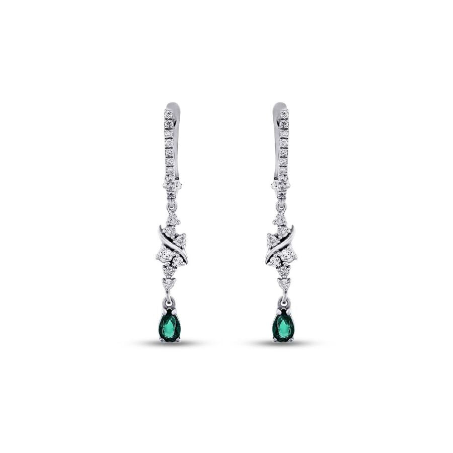 0.70 ct. Diamant Smaragd Ohrringe