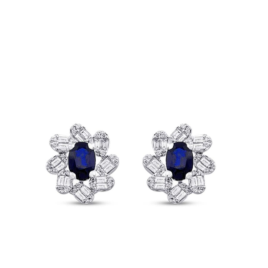 2.54 ct. Diamant Baguette Saphir Ohrringe