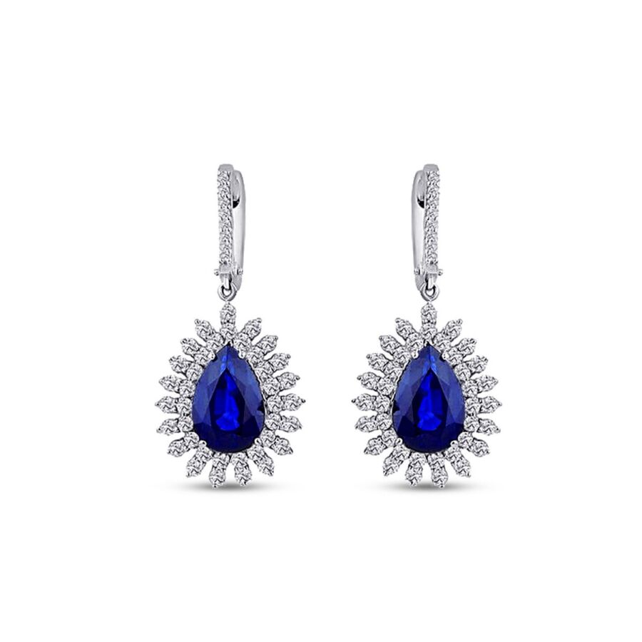 10.03 ct. Diamant Saphir Ohrringe