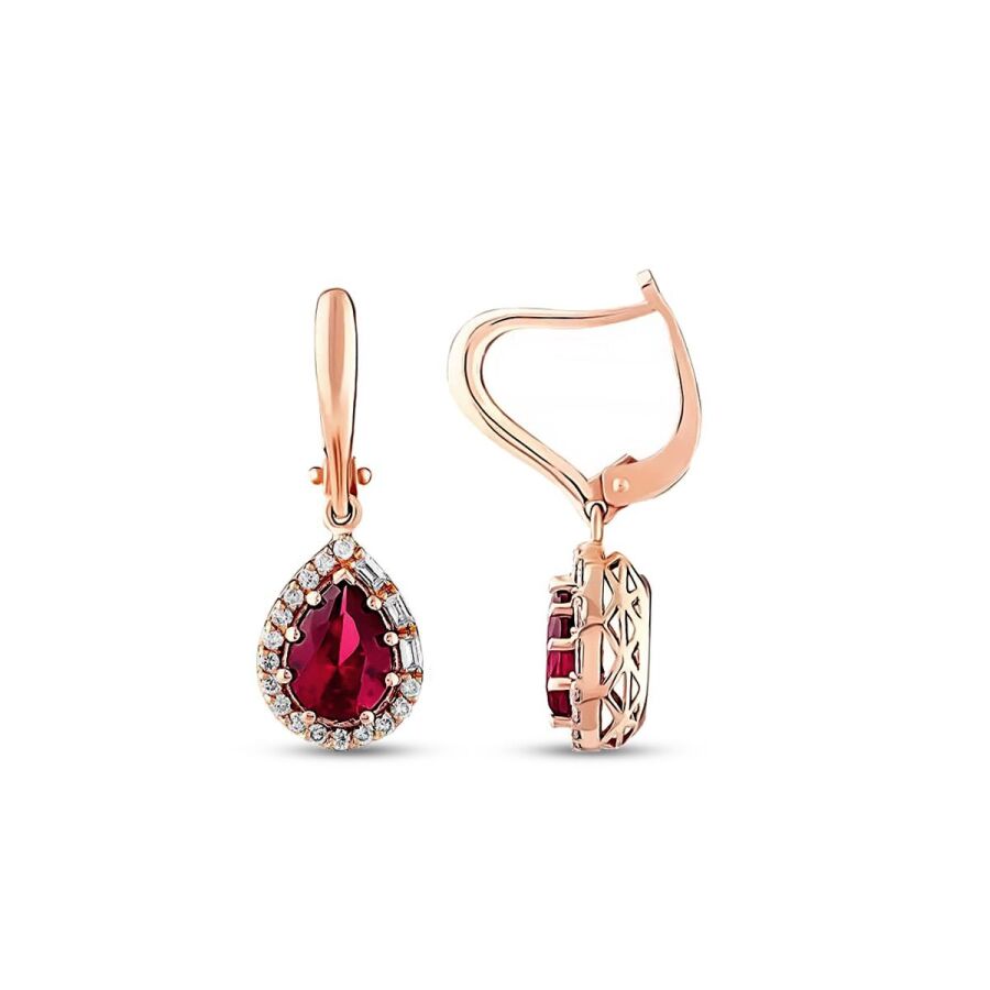 2.47 ct. Diamant Rubin Ohrringe