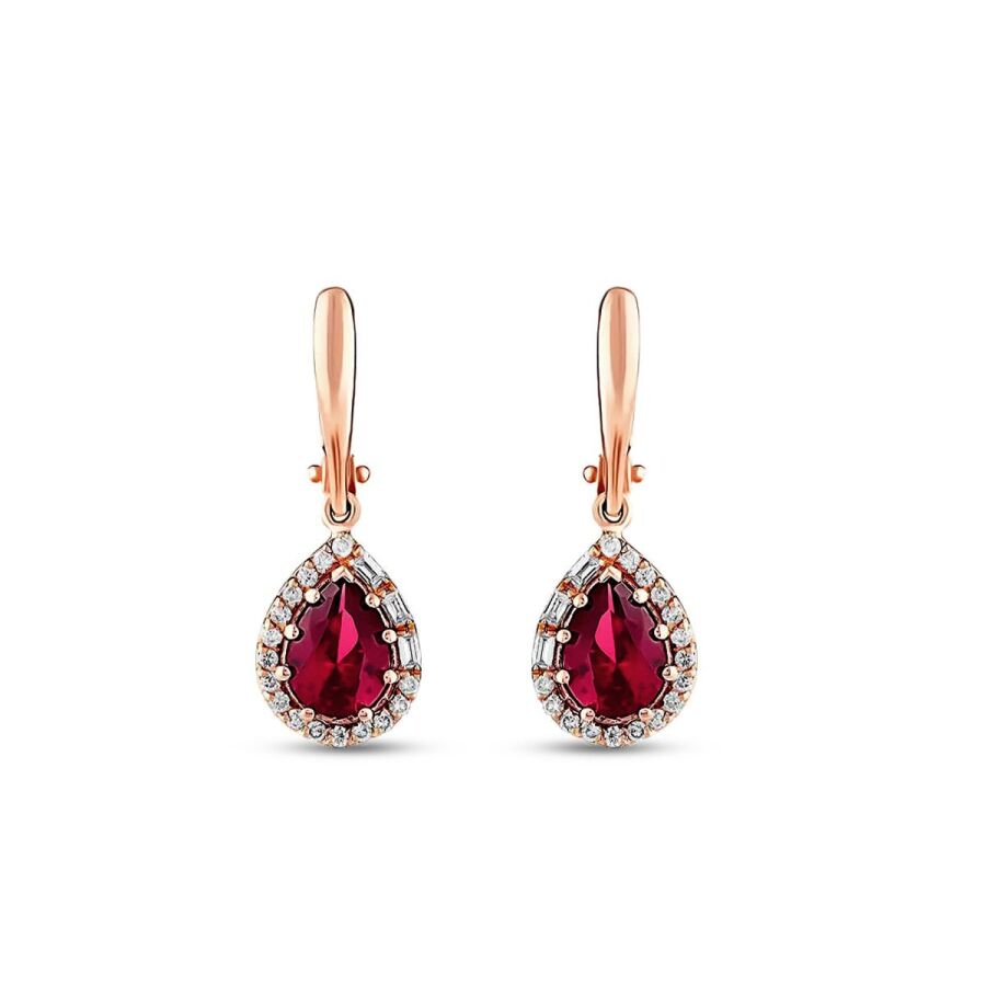 2.47 ct. Diamant Rubin Ohrringe