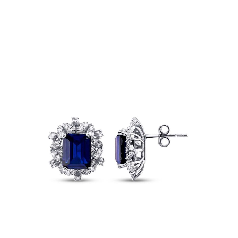 4,57 ct. Diamant Saphir Ohrringe