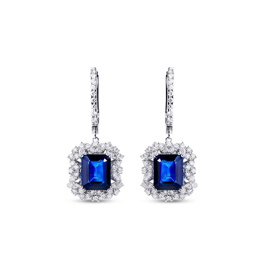 7.02 ct. Diamant Saphir Ohrringe