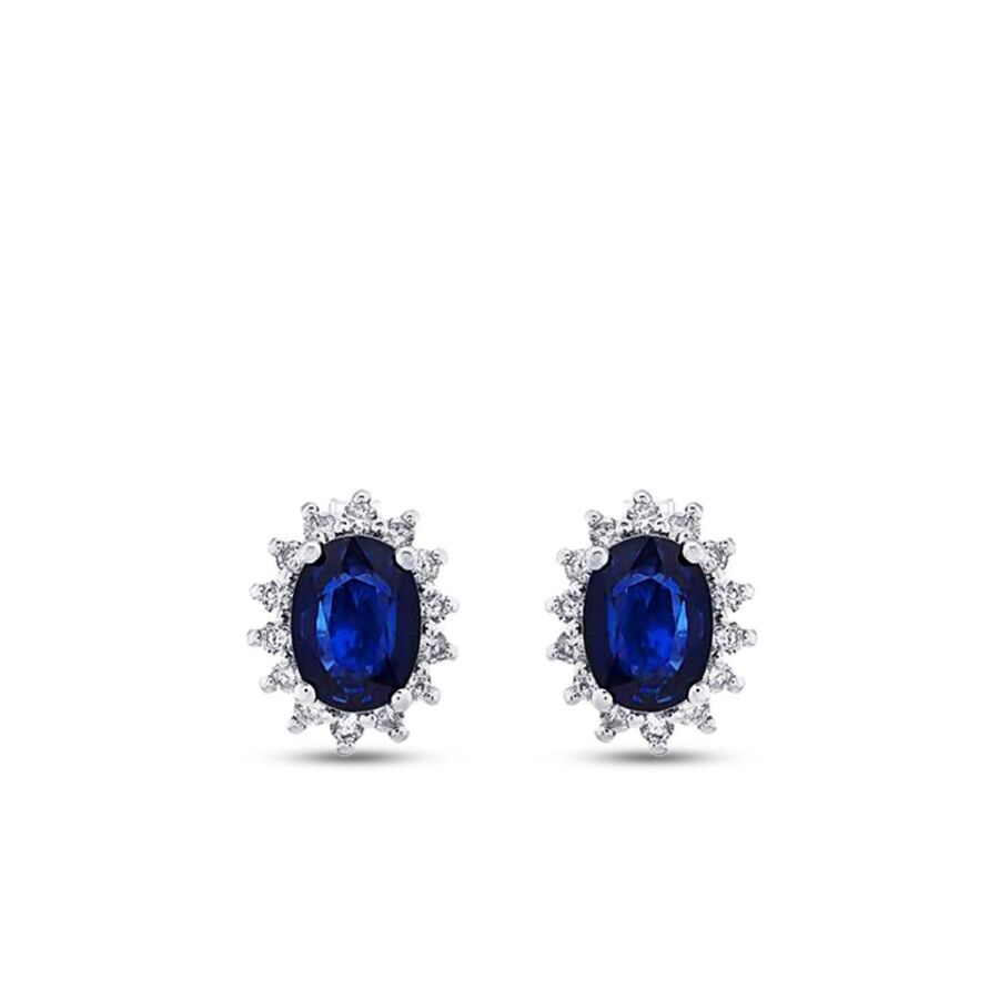 2,13 ct. Diamant Saphir Ohrringe
