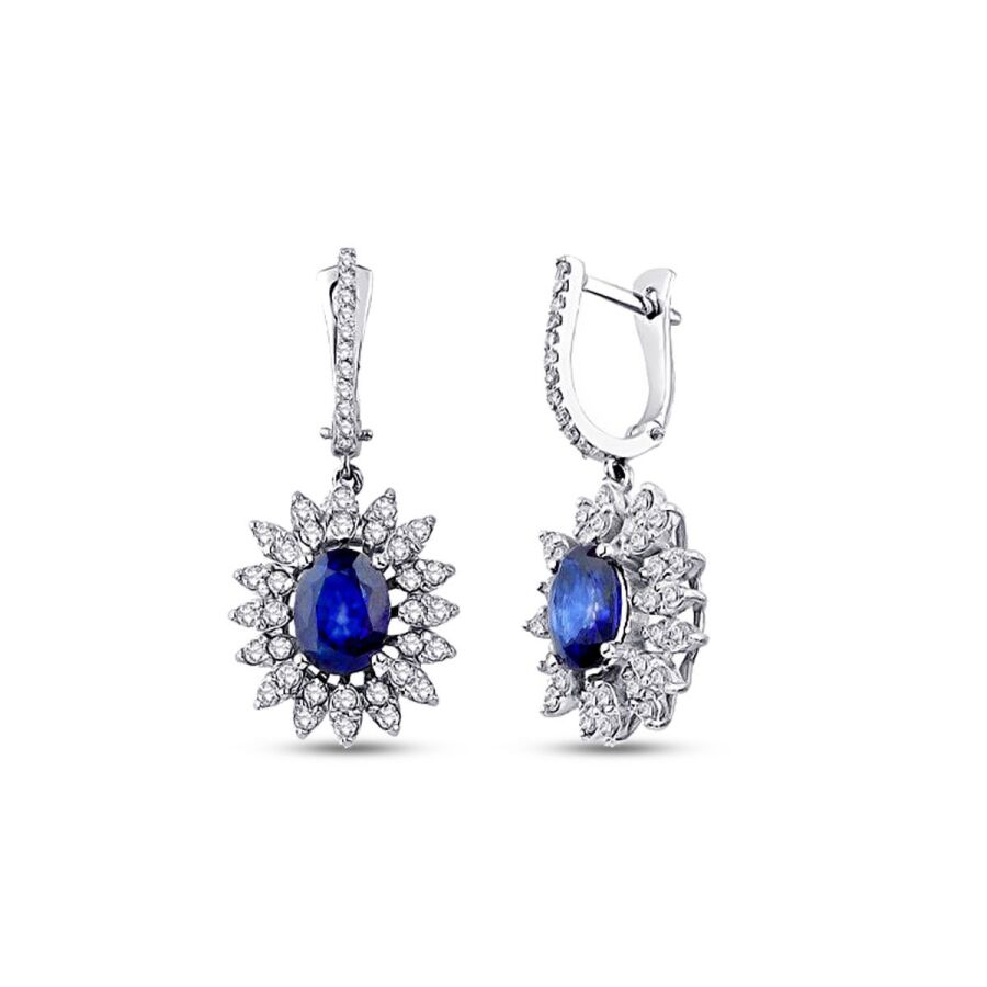 2.90 ct. Diamant Saphir Ohrringe