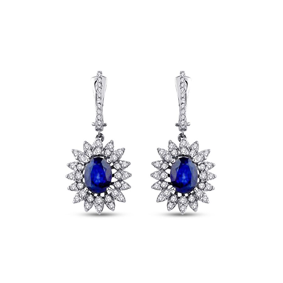 2,90 ct. Diamant Saphir Ohrringe