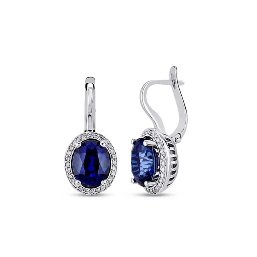 4,67 ct. Diamant Saphir Ohrringe