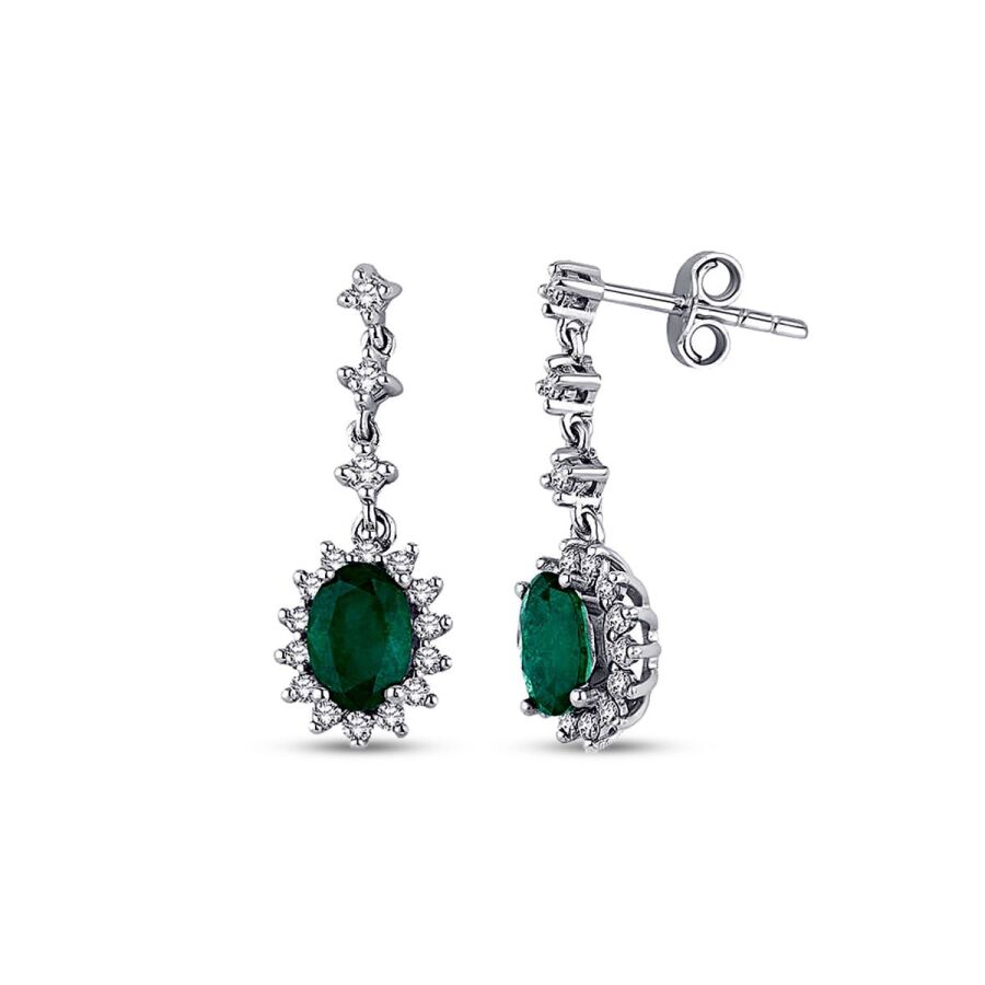 1.66 ct. Diamant Smaragd Ohrringe