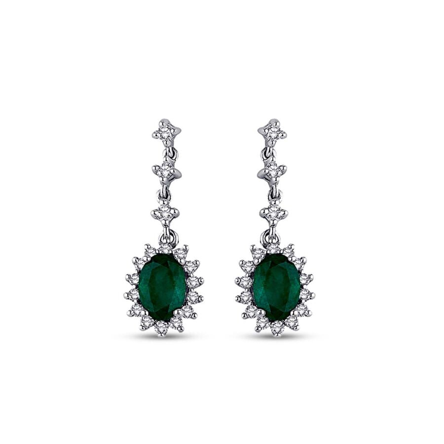 1.66 ct. Diamant Smaragd Ohrringe