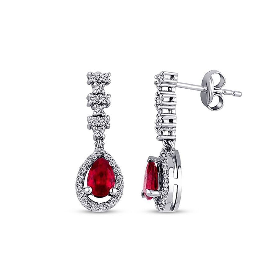 2.07 ct. Diamant Rubin Ohrringe