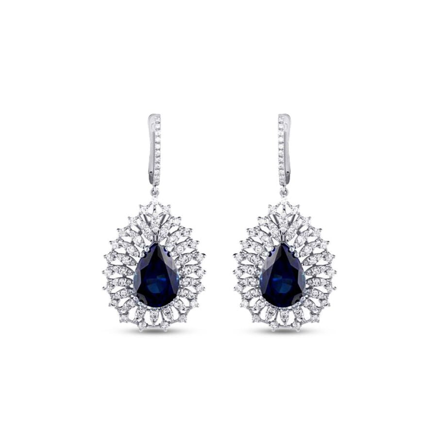 9,49 ct. Diamant Saphir Ohrringe