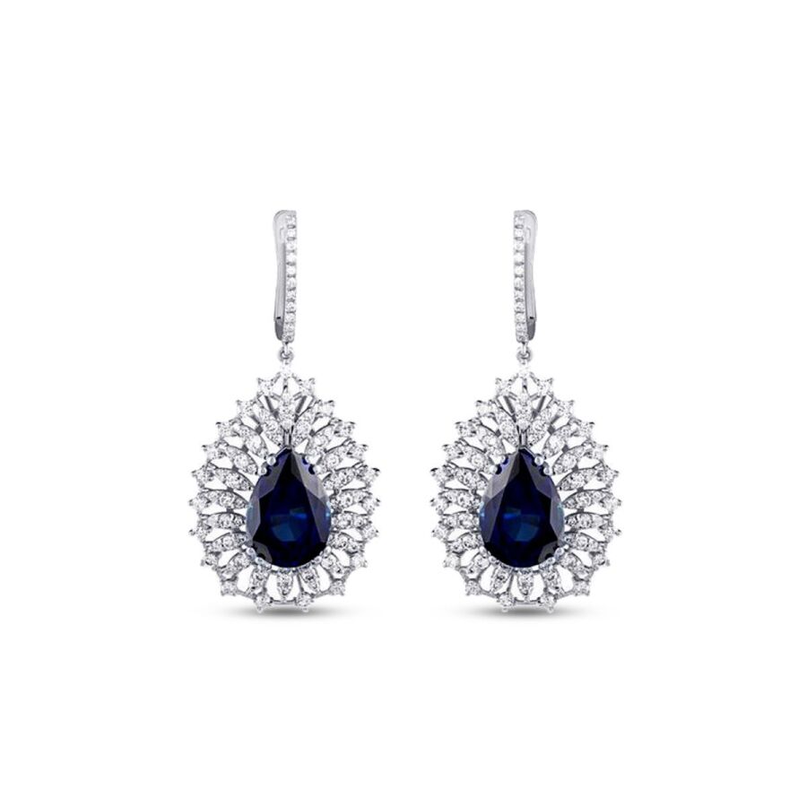 9.49 ct. Diamant Saphir Ohrringe