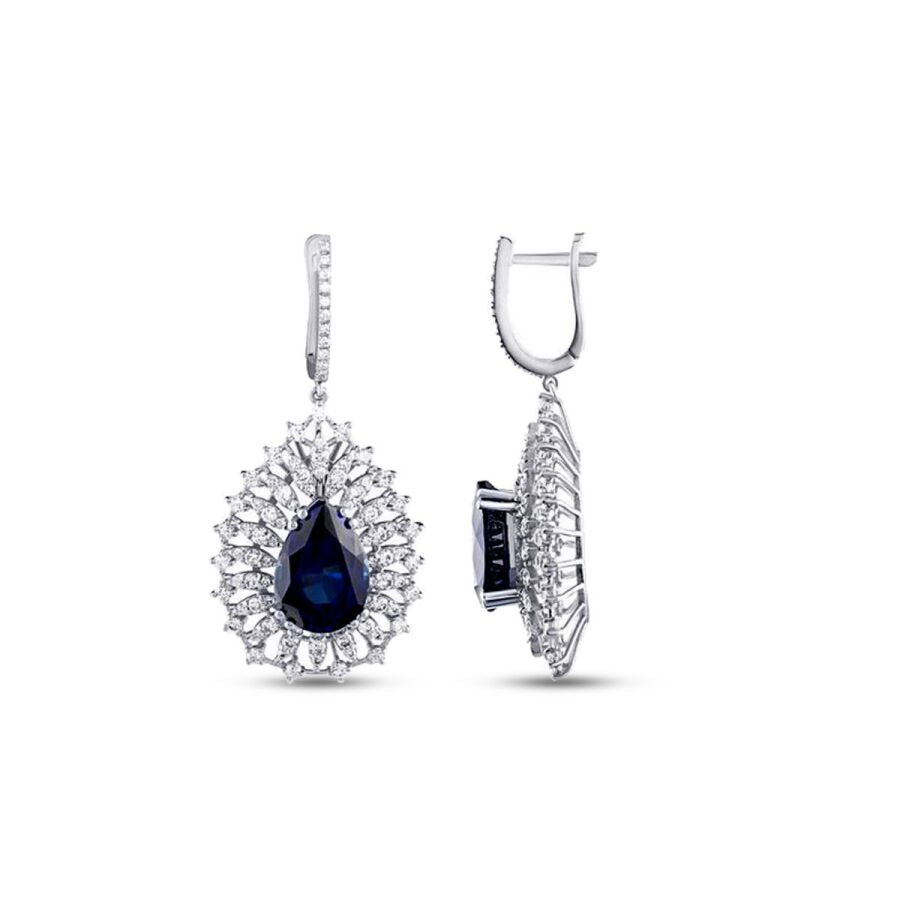 9.49 ct. Diamant Saphir Ohrringe