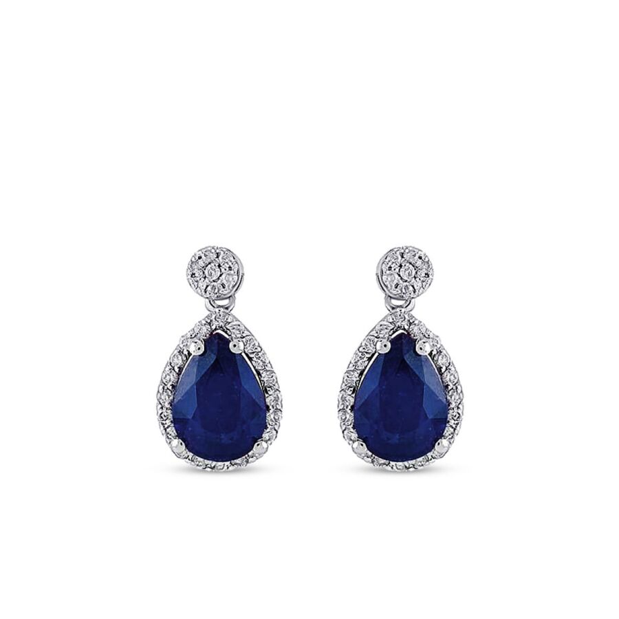 1,71 ct. Diamant Saphir Ohrringe