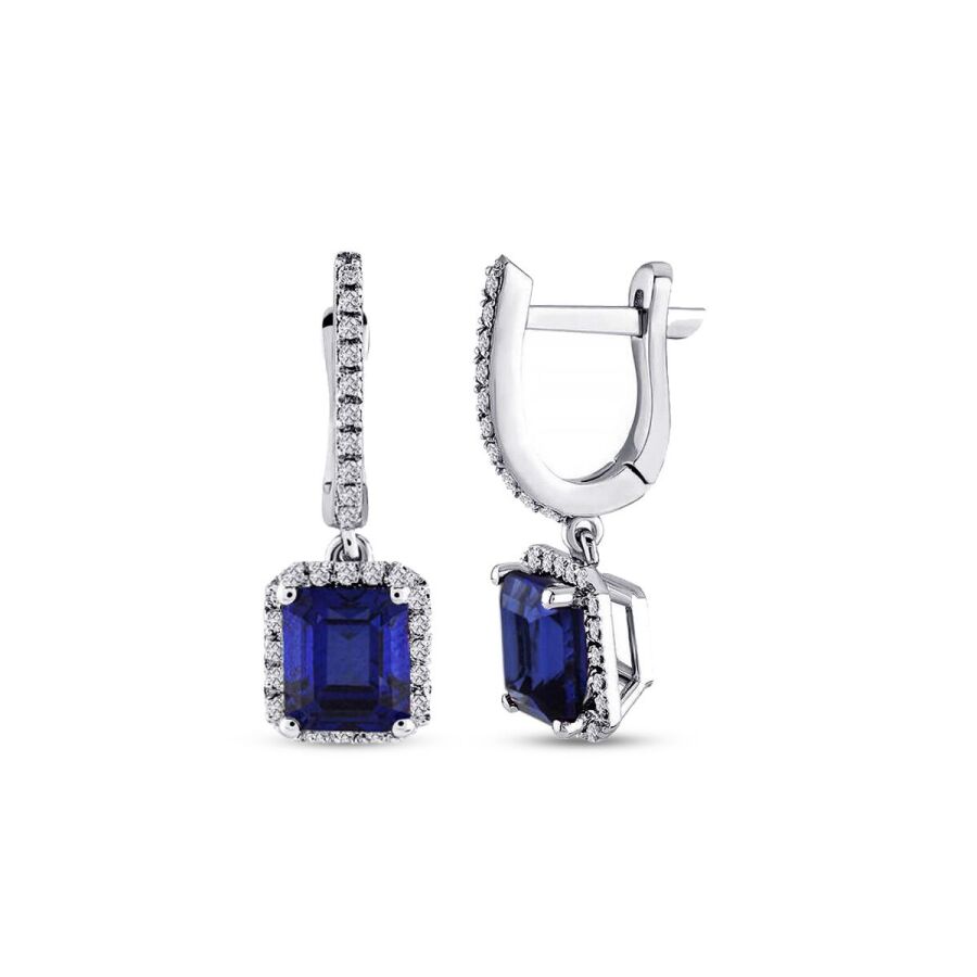 2,18 ct. Diamant Saphir Ohrringe