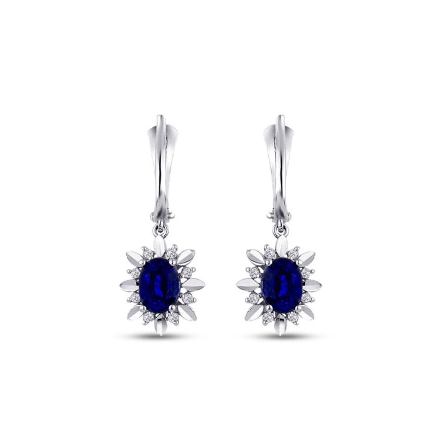 2.20 ct. Diamant Saphir Ohrringe