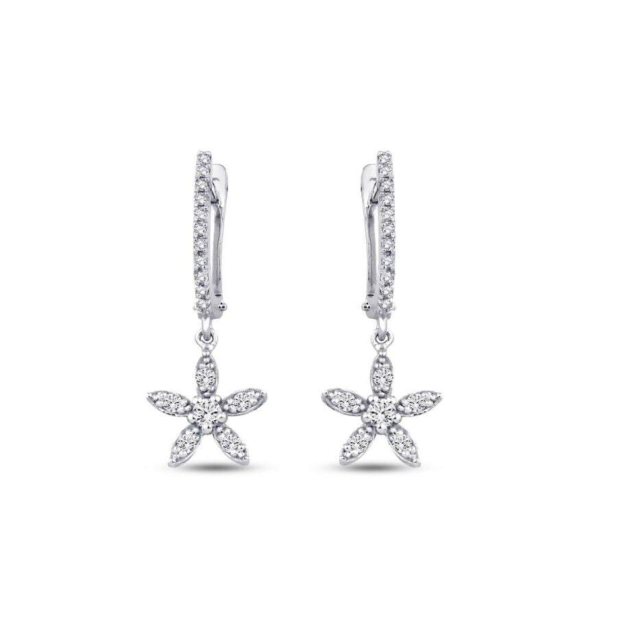 0,35 ct. Diamant Blumen Ohrringe
