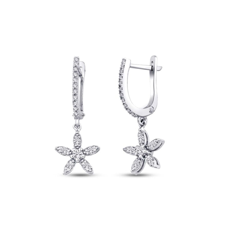 0.35 ct. Diamant Blumen Ohrringe