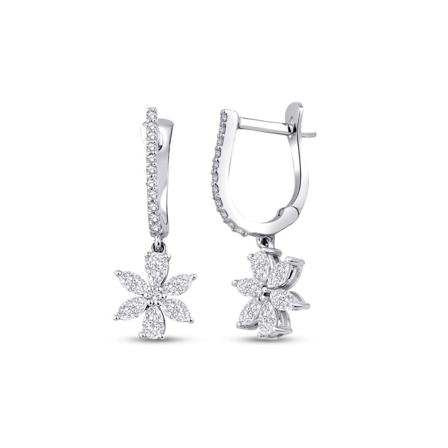 0,94 ct. Diamant Blumen Ohrringe