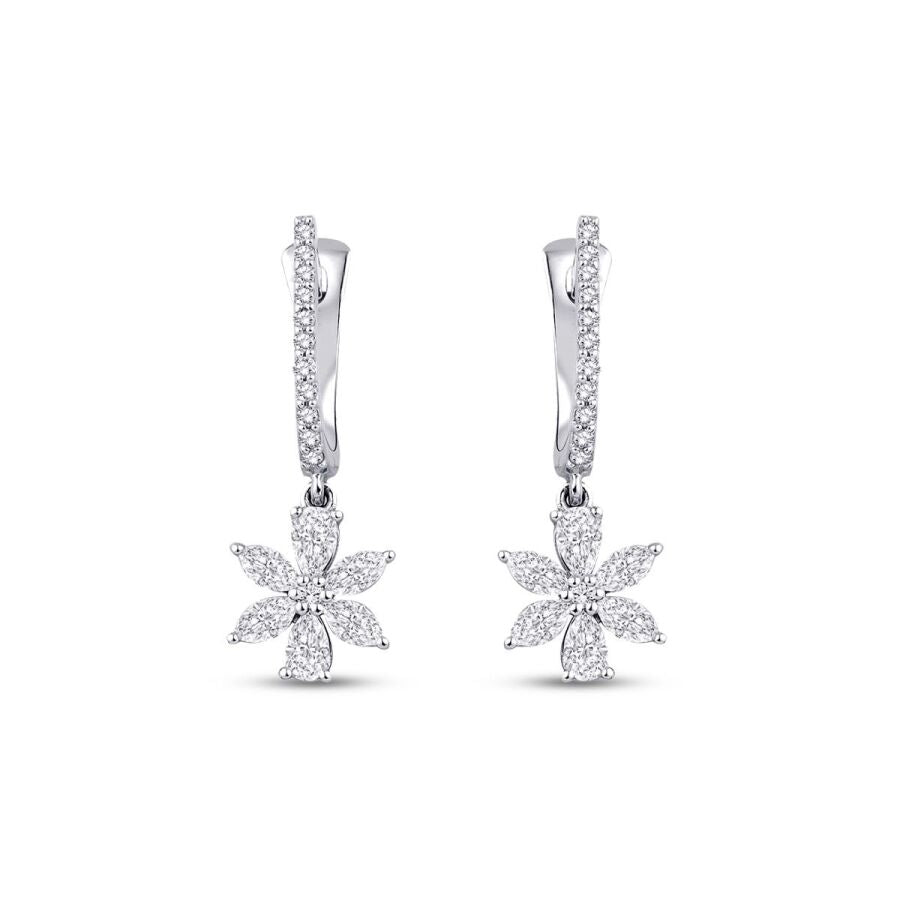 0.94 ct. Diamant Blumen Ohrringe