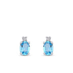 1,89 ct. Diamant Blauer Topas Ohrringe