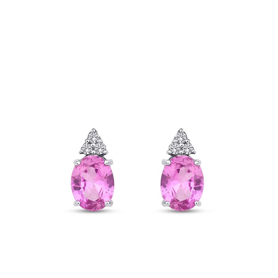 4,10 ct. Diamant Rosa Saphir Ohrringe